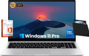 SAMSUNG Galaxy Book4 Business Laptop - Win 11 Pro & MS Office Lifetime, 15.6" FHD Display, Intel 10-Core 7-150U(up to 5.4 GHz), 16GB RAM, 1TB SSD, 14H Long Battery Life, with External CD/DVD Drive