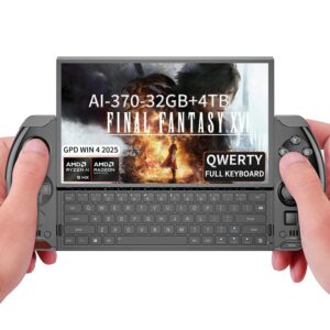 GPD Win 4 2025 [AMD AI 370-32GB+4TB] 6 Inches Mini Handheld Win 11 PC Game Console Gameplayer 1920X1080 Touchscreen Laptop Tablet PC Black