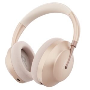 Unbktom Wireless Bluetooth Headphones Active Noise Cancelling Over-Ear Headphones with Microphone for Cellphone/Laptop/Computer (Rose Gold)
