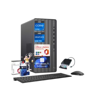 HP Envy Desktop Computer PC - Intel i7-14700(Up to 5.4GHz), Windows 11 Pro, Microsoft Office Lifetime, Wi-Fi 6, Intel UHD Graphics, TE01-5002 (32GB RAM | 1TB SSD)