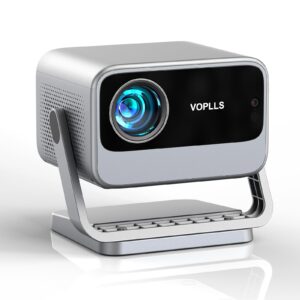 [Netflix Officially & Auto Focus] VOPLLS 4K Projector with WiFi and Bluetooth, 3D Stereo Sound & Auto Keystone Video Projector, Outdoor Movie Projector, 50% Zoom, MAX 300''Display (Grey)