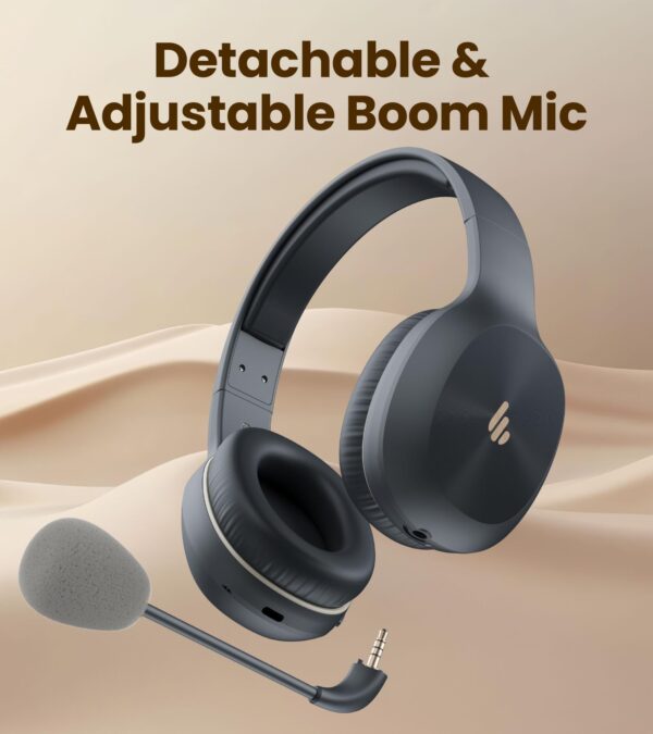 Edifier K750W Wireless Stereo Headset, Over-Ear Headphones with Detachable Boom Mic, AI Call Noise Cancellation, 55H Playtime, Bluetooth 5.4 & Multipoint Connection, Fast Charging - Gray - Image 7