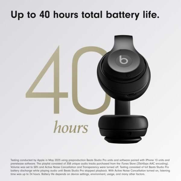 Beats Studio Pro - Wireless Bluetooth Noise Cancelling Headphones - Personalized Spatial Audio, USB-C Lossless Audio, Apple & Android Compatibility, Up to 40 Hours Battery Life - Black - Image 4