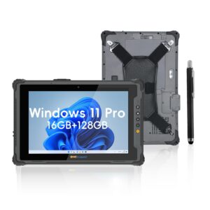 ONERugged Rugged Tablet M10A, 10.1 inch Windows 11 Pro Tablet, 16GB+128GB, Core i7-1255U, IP65 Waterproof, Double Batteries, Industrial Outdoor Work PC w/ 8MP+5MP Camera, 4G LTE/WiFi/BT 5.1/NFC-Gray