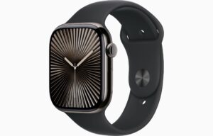 Apple Watch Series 10 [GPS + Cellular, 46mm] - Slate Titanium Case with Black Sport Band, M/L (Renewed)