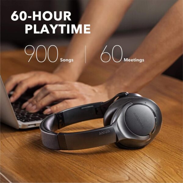 Soundcore Anker Life Q20 Hybrid Active Noise Cancelling Headphones, Wireless Over Ear Bluetooth Headphones, 60H Playtime, Hi-Res Audio, Deep Bass, Memory Foam Ear Cups, Travel, Office, USB-C Charging - Image 6