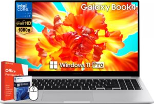 SAMSUNG Galaxy Book4 Copilot AI PC Business Laptop, Microsoft Office Lifetime License & Windows 11 Pro, Intel 10-Core 7-150U, 16 GB RAM, 1 TB SSD, 15.6 FHD Display, Backlit Keyboard,Fingerprint