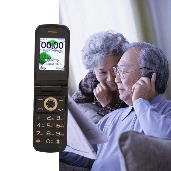 Ejoyous Flip Seniors Phone, Big Font Big Screen Loud Phone One Key Shortcut Dialing Cell Phone with Ultra Long Standby Dual Card Dual Standby G9000 Gold - Image 5