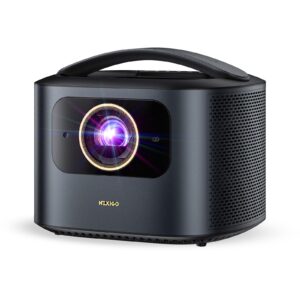 NexiGo TriVision Ultra, 4K Tri-LED-Laser Portable Projector, 2600 Lumens, No Laser Speckle, No Eye Strain, Dolby Vision, HDR10+, Backyard/Home Theater with 3D, 30W DTS Virtual:X, Fire TV Storage Slot