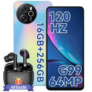 Blackview Shark8 Unlocked Phones, 16GB+256GB/SD 2TB Android Phones, MTK G99, 120Hz 6.78" FHD+, 33W Fast Charge 5000mAh, Android 13 Mobile Phone, 64MP Camera, NFC/Fingerprint/198g, T-Mobile Cellphone