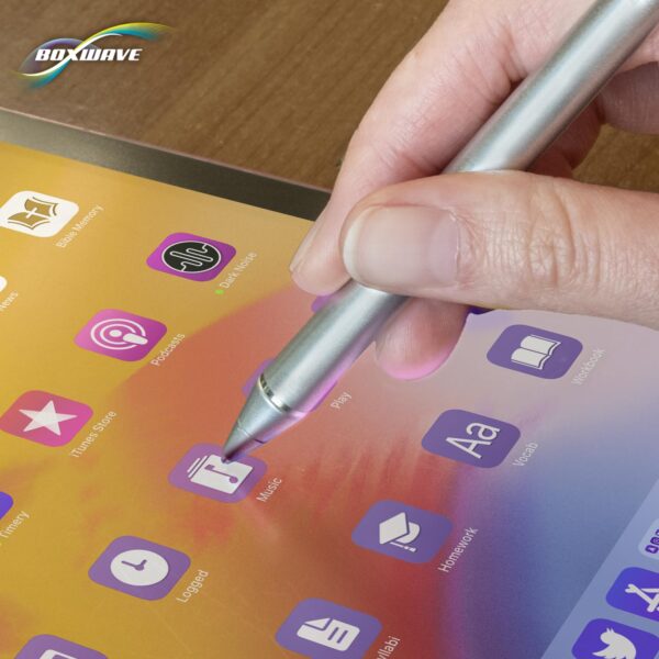 BoxWave Stylus Pen Compatible with Planet Computers Astro Slide - AccuPoint Active Stylus, Electronic Stylus with Ultra Fine Tip - Metallic Silver - Image 3