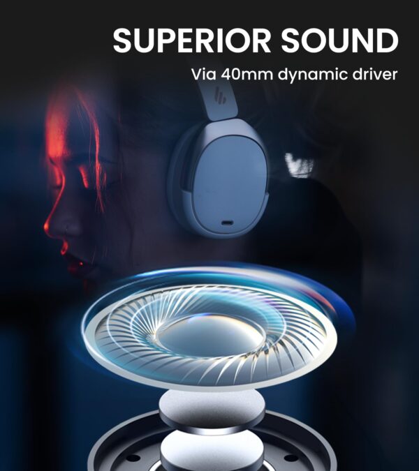 Edifier WH950NB Active Noise Cancelling Headphones, Bluetooth 5.3 Wireless Headphones, LDAC Hi-Res Audio, 55 Hours Playtime, Google Fast Pairing for Android, Dual Device Connection, App Control, White - Image 8