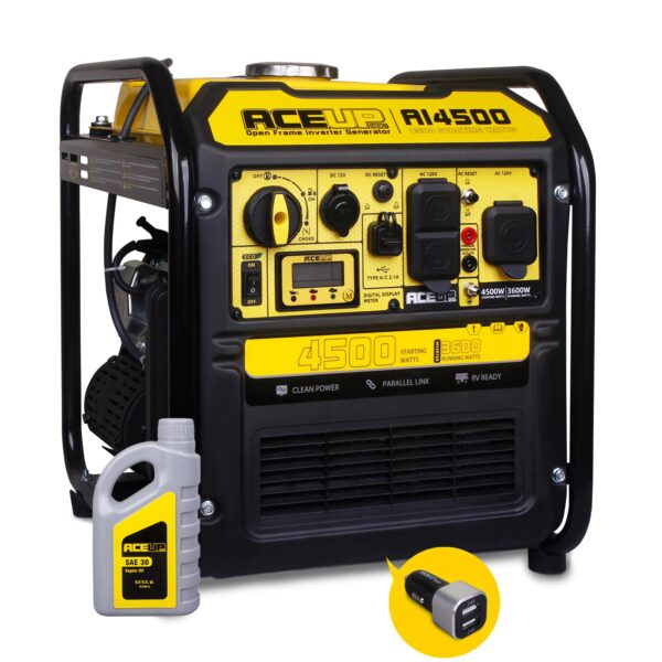 Aceup Energy 4500 Watt Inverter Generator 223CC, Gas Powered Generator for Camping, Home Use, RV-Ready EPA Compliant