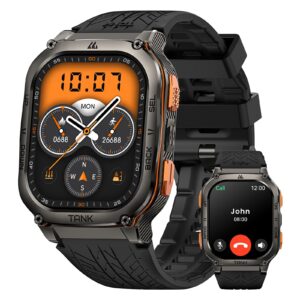 AMAZTIM Military Smart Watch with GPS, 6 Satellite Positioning/Compass, Stainless Steel Body, 50M Waterproof, 480mAh Extra-large battery, Answer/Make Call, 2" AMOLED Screen, Compatible for Android iOS