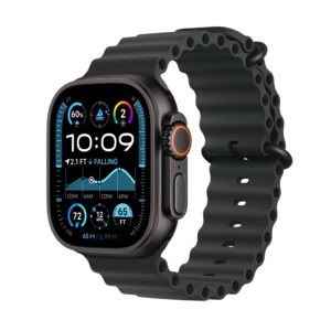 Apple Watch Ultra 2 [GPS + Cellular 49mm] Smartwatch, Sport Watch with Black Titanium Case with Black Ocean Band. Fitness Tracker, Precision GPS, Action Button, Extra-Long Battery Life