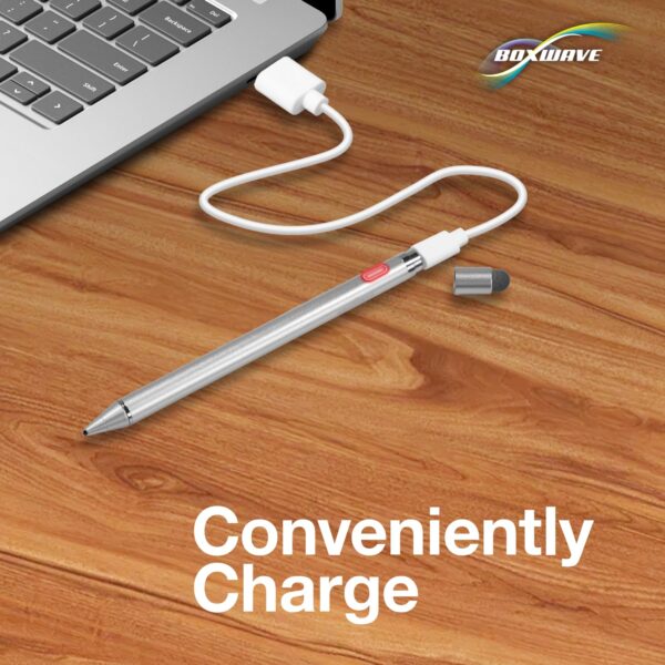 BoxWave Stylus Pen Compatible with Planet Computers Astro Slide - AccuPoint Active Stylus, Electronic Stylus with Ultra Fine Tip - Metallic Silver - Image 5