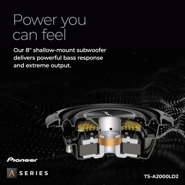 Pioneer TS-A2000LD2 8” Shallow Mount Component Subwoofer, 700 Watts Max Power - Image 5
