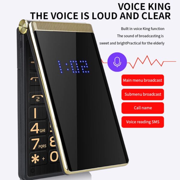 Diyeeni 2.8in Flip Phones for Seniors, Big 2G Phone for Elderly, Dual SIM Simple Phone with 5900mah Battery, 32MB /ROM, LED Flashlight, SOS, Camera, E Book - Image 6