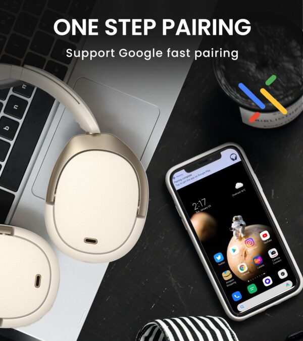 Edifier WH950NB Active Noise Cancelling Headphones, Bluetooth 5.3 Wireless Headphones, LDAC Hi-Res Audio, 55 Hours Playtime, Google Fast Pairing for Android, Dual Device Connection, App Control, White - Image 5
