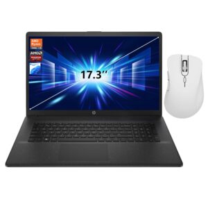 HP 17.3" FHD Laptop, AMD Ryzen 5 7430U, 32GB RAM, 2TB PCIe SSD, Numeric Keypad, Webcam, HDMI, Wi-Fi 6, Bluetooth, Windows 11 Home, Black, Bundle with Thunderobot ML101 Wireless Mouse