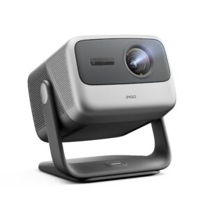 JMGO N1S Pro Triple Laser 4K Projector with WiFi and Bluetooth, 2250 ISO Lumens, 1600:1 Contrast, Netflix, GTV, 360° Real-time Auto Focus, 300", HDR10, Dolby Digital Plus, Portable for Home Outdoor