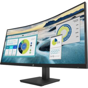 HP P34HC G4 34" WQHD Curved Screen Edge LED LCD Monitor - Vertical Alignment - 3440 x 1440 - 250 Nit - 100 Hz RR - HDMI - Display Port - Black