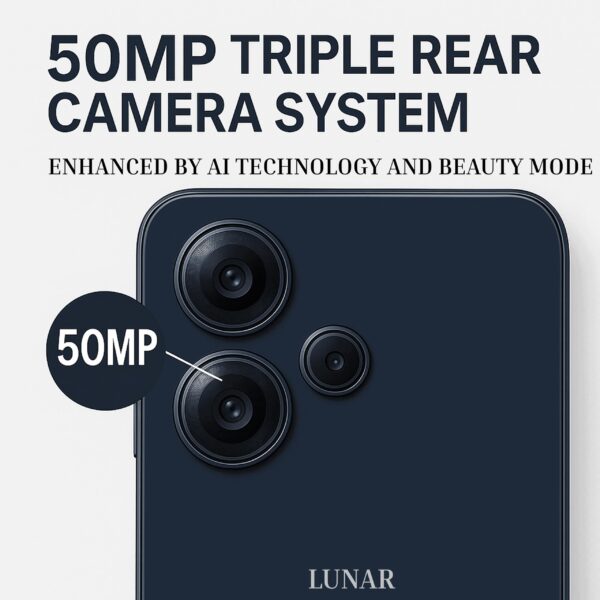 LUNAR Eclipse L1 5G Unlocked Android Smart Phone, 6.79 Inches Display, 5000mAh Battery, Fast Charging, 50MP+5MP+2MP Rear Camera with AI, 16MP Front Camera, Android 14, Aura Blue - Image 6