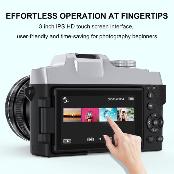 Yatao Cameras for Photography & Vlogging,75MP 4K Digital Camera with Flip Touchscreen, 10X Optical Zoom, WiFi, 64GB TF Card, Card Reader, Compact YouTube Camera for Travel, Beginners, Creators - Image 4