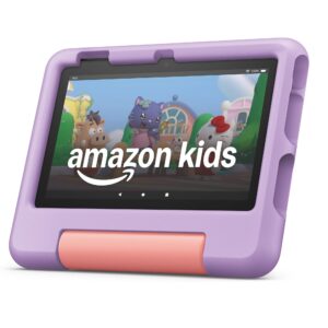 Amazon Fire 7 Kids tablet (newest model) ages 3-7. Top-selling 7" kids tablet on Amazon. Includes ad-free and exclusive content, easy parental controls, 10-hr battery, 16 GB, Purple