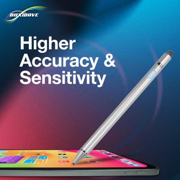 BoxWave Stylus Pen Compatible with Planet Computers Astro Slide - AccuPoint Active Stylus, Electronic Stylus with Ultra Fine Tip - Metallic Silver - Image 8