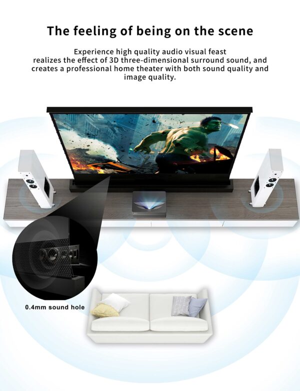 Vivid Storm Since 2004-Projector Screens S PRO P 120inch Perforate Sound Transparent Tension Floor Screen, Compatible Ultra Short Focus Laser Projector,VSDSTUST120HP - Image 4