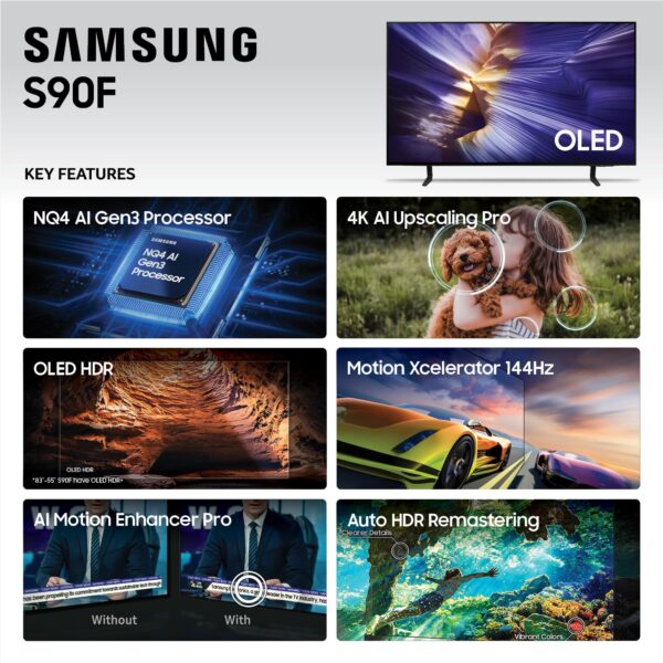 SAMSUNG 42-Inch Class OLED S90F 4K Smart TV (2025 Model) NQ4 AI Gen3 Processor, 4K AI Upscaling Pro, OLED HDR +, Motion Xcelerator 144Hz, Samsung Vision AI, Alexa Built-in - Image 12
