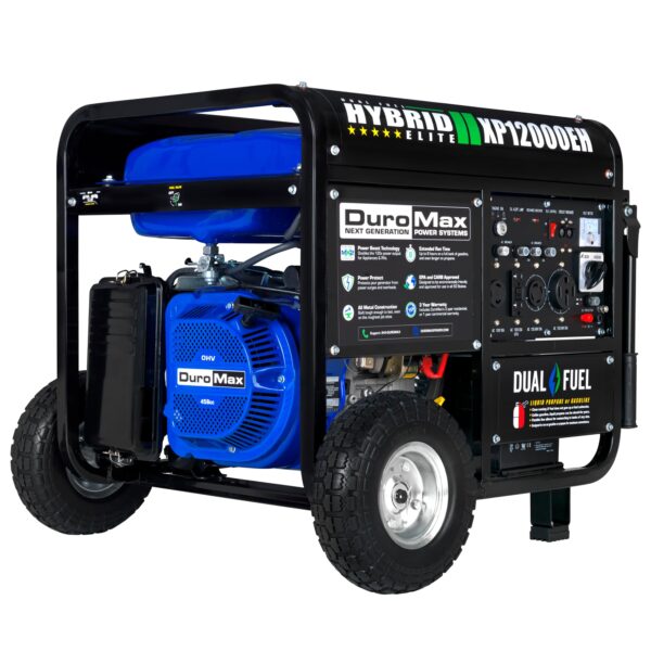 DuroMax XP12000EH 12,000-Watt Dual Fuel Portable Generator – Gas & Propane, Electric Start, Whole Home Backup Power, Transfer Switch Ready, RV & Emergency Ready