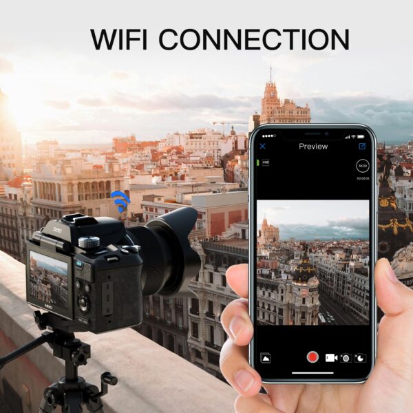 Monitech 5K Digital Cameras for Photography - 64MP Vlogging Cameras for YouTube,16X Optical Zoom Travel Point and Shoot Digital Cameras Fotograficas with 180°Flip Screen,58mm UV Lens,2 Batteries - Image 2