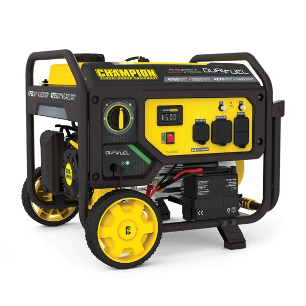 Champion Power Equipment 4750-Watt Dual Fuel Portable Generator with Electric Start, Wheel Kit