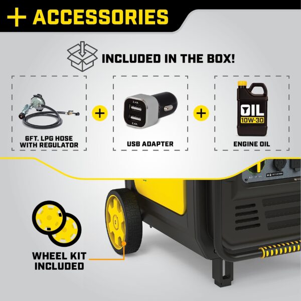 Champion Power Equipment 8500-Watt Electric Start Dual Fuel Home Backup Portable Inverter Generator with Quiet Technology and CO Shield - Image 10