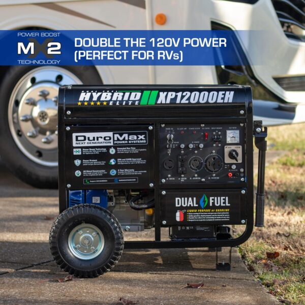 DuroMax XP12000EH 12,000-Watt Dual Fuel Portable Generator – Gas & Propane, Electric Start, Whole Home Backup Power, Transfer Switch Ready, RV & Emergency Ready - Image 4