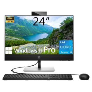 HP ProOne 24" All-in-One Desktop Computer, FHD IPS Display, Webcam, USB-C, DisplayPort + HDMI, Wired KB&Mouse, Windows 11 Pro (6-core Intel Core i5-12500, 16GB RAM | 512GB SSD)