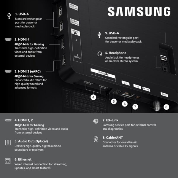 SAMSUNG 42-Inch Class OLED S90F 4K Smart TV (2025 Model) NQ4 AI Gen3 Processor, 4K AI Upscaling Pro, OLED HDR +, Motion Xcelerator 144Hz, Samsung Vision AI, Alexa Built-in - Image 11