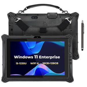 MUNBYN High-End Rugged Windows Tablet IRT10, 10.1" Windows 11 IoT Enterprise, i5-1235U, WiFi 6, 16GB+128GB, Industrial Rugged Tablet for Construction Work, 2Y Protection