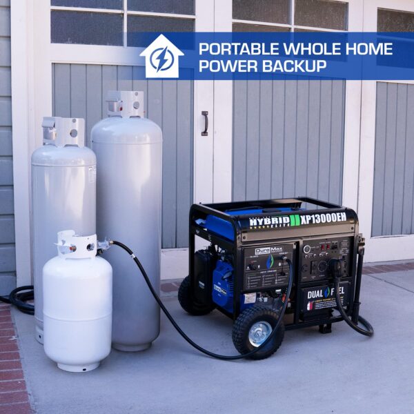 DuroMax XP13000EH 13,000-Watt Dual Fuel Portable Generator - Gas & Propane, Electric Start, Whole Home Backup Power, Transfer Switch Ready, RV & Emergency Ready - Image 8