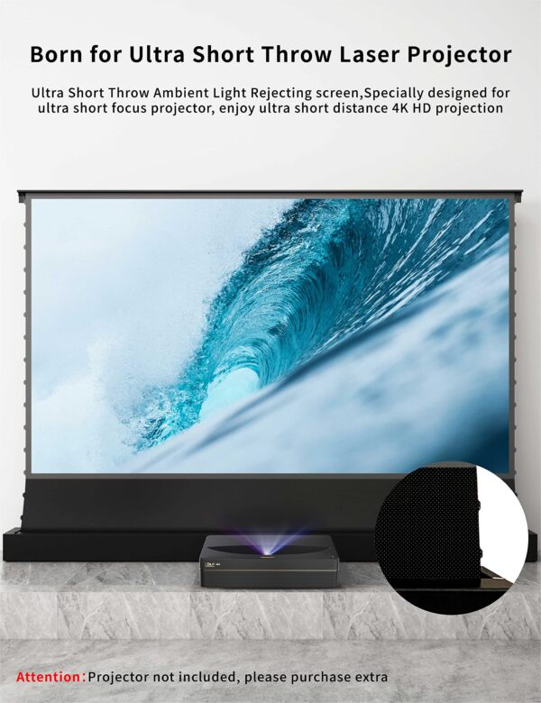 Vivid Storm Since 2004-Projector Screens S PRO P 120inch Perforate Sound Transparent Tension Floor Screen, Compatible Ultra Short Focus Laser Projector,VSDSTUST120HP - Image 3