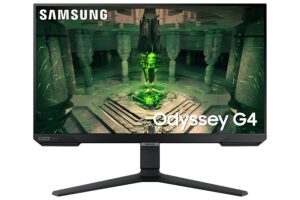 SAMSUNG 25" Odyssey G4 Series FHD Gaming Monitor, IPS, 240Hz, 1ms, G-Sync Compatible, AMD FreeSync Premium, HDR10, Ultrawide Game View, DisplayPort, HDMI, Fully Adjustable Stand, LS25BG402ENXGO