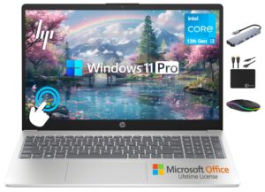 HP 2025 Business 15.6" HD Touch Laptop, 6-Core Intel i3 Processor (Upto 4.4GHz), 16GB RAM, 1TB Storage (512GB SSD+500GB Ext), Long Battery, MarxsolAccessory, Lifetime Microsoft Office, Win 11 Pro