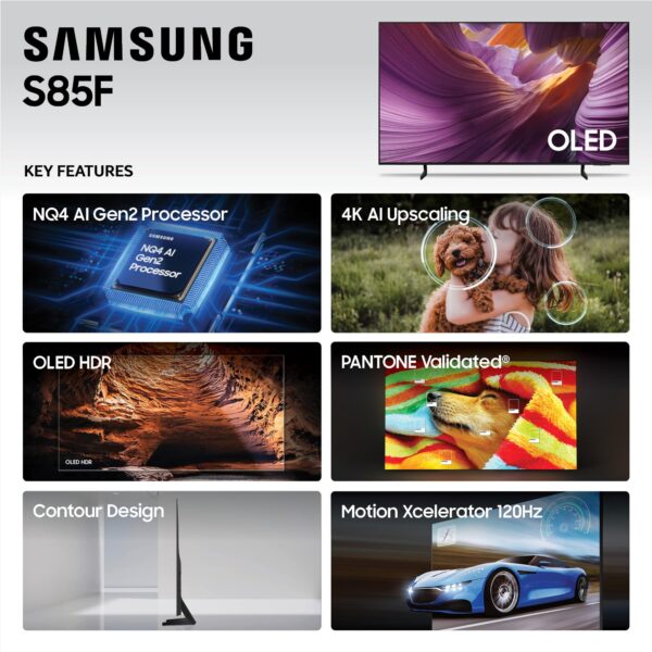 SAMSUNG 83-Inch Class OLED S85F 4K Smart TV (2025 Model) NQ4 AI Gen2 Processor, 4K AI Upscaling, OLED HDR, Pantone Validated, Samsung Vision AI, Alexa Built-in - Image 12