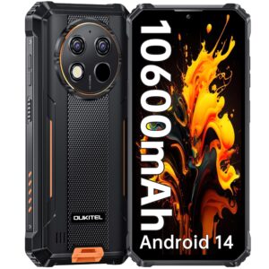OUKITEL WP28S Rugged Smartphone - Android 14 Rugged Phone Unlocked, Octa Core 16GB 128GB 1TB Expansion,10600mAh Battery IP68 Waterproof Cell Phone, 6.52" FHD+,4G Dual Sim,NFC,OTG,GPS,T-Mobile,BT5.0