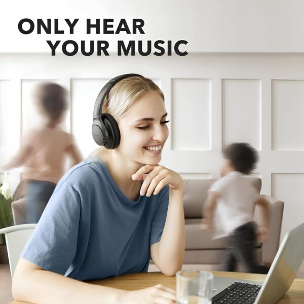 Soundcore Anker Life Q20 Hybrid Active Noise Cancelling Headphones, Wireless Over Ear Bluetooth Headphones, 60H Playtime, Hi-Res Audio, Deep Bass, Memory Foam Ear Cups, Travel, Office, USB-C Charging - Image 5