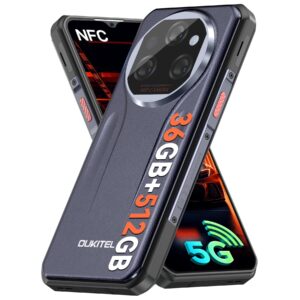 OUKITEL WP39 PRO Rugged Phone 5G Unlocked 2025-36GB+512GB/2TB Cell Phone, 11000mAh(33w) Battery, 6.6''FHD+Display Rugged Smartphone, 64MP Camera, 5G Dual SIM Android 14 Phone, NFC/GPS/T-Mobile,Blue