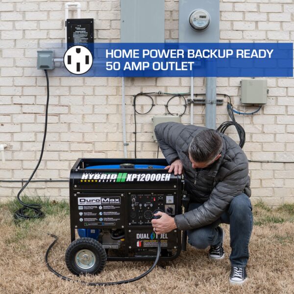 DuroMax XP12000EH 12,000-Watt Dual Fuel Portable Generator – Gas & Propane, Electric Start, Whole Home Backup Power, Transfer Switch Ready, RV & Emergency Ready - Image 5