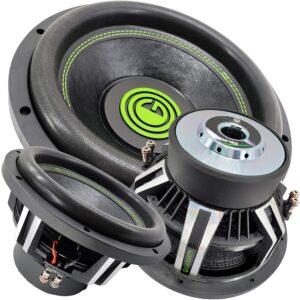 Car Vehicle Subwoofer Audio Speaker - 15 Inch Competition Grade Pressed Paper Cone, 2 Ohm DVC, Advanced Air Flow, 3500W Power for Stereo Sound System - Gravity Warzone GW15D2 (1 Subwoofer)